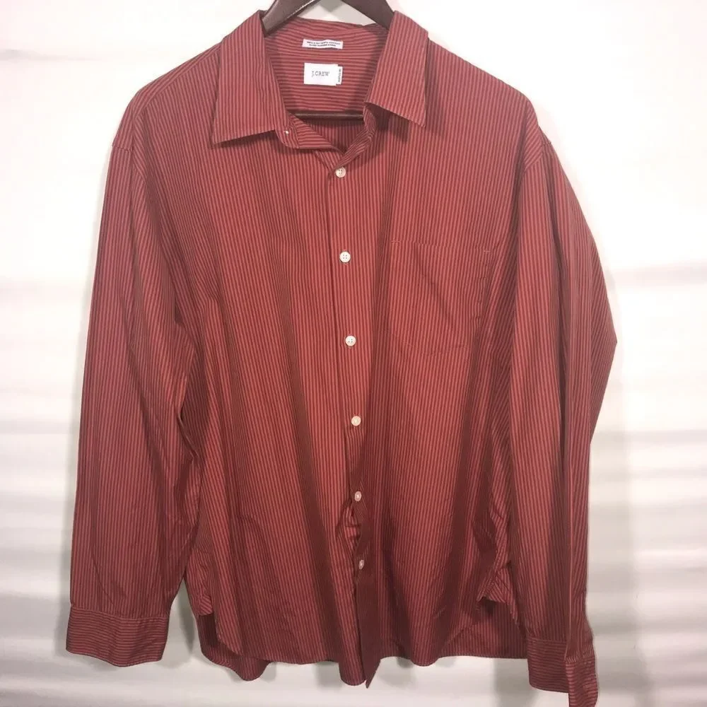 J. Crew Red Striped Button Down Shirt